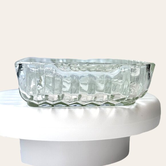 Anchor Hocking Glass A560 Relish Dish Vanity Fan Handles Scalloped Edges USA - Picture 5 of 10